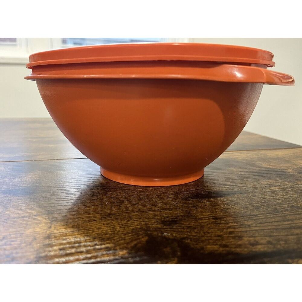 Tupperware Orange Tangerine Servalier Bowl LOT with Lids 838-16 & 840-6 - Picture 4 of 16